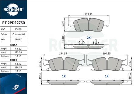 Автозапчастина Rotinger RT 2PD22750