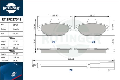 Автозапчастина Rotinger RT 2PD27042