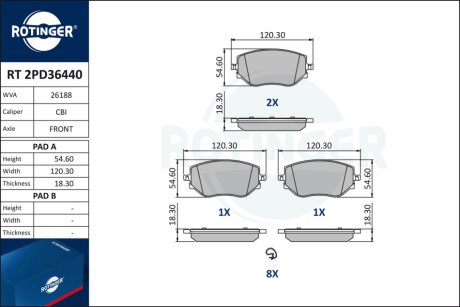 Автозапчастина Rotinger RT 2PD36440