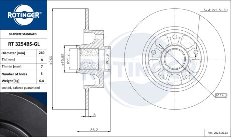 Автозапчастина Rotinger RT 3254BS-GL