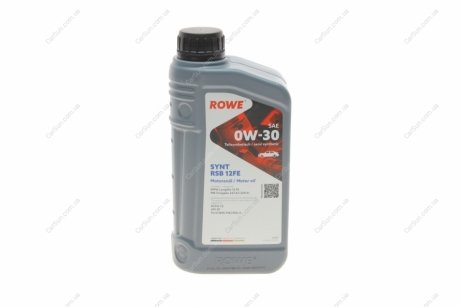 Олива 0W30 HIGHTEC SYNT RSB 12FE (1L) (BMW LL-12 FE/MB 227.61/229.61) (ACEA A5/B Rowe 20305-0010-99