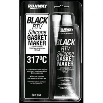 Силіконовий герметик-прокладка чорний 85г. RUNWAY RW8501