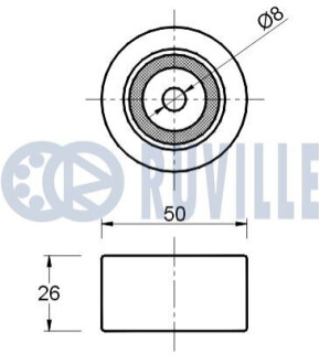 Ролик генератора Fiat Scudo 2.0HDI (паразитний) (50х26) RUVILLE 540632