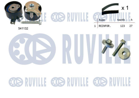 Комплект ГРМ Renault Kangoo 1.5dCi 01- (123x27) RUVILLE 550055