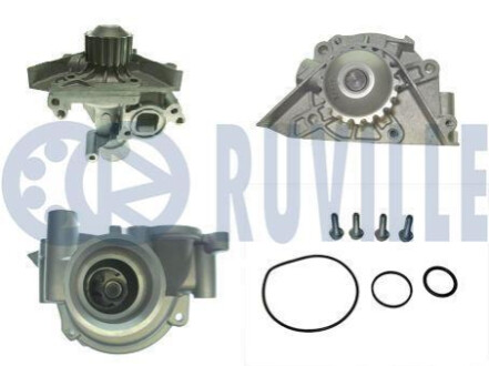 Помпа води Citroen C4/C5/C8/Jumpy/Fiat Scudo/Peugeot 206/407 2.0 16V 00- (з корпусом) (d=65mm) RUVILLE 561460