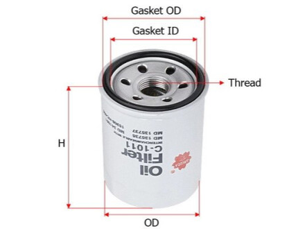 Фильтр масла SAKURA C1011 (фото 1)