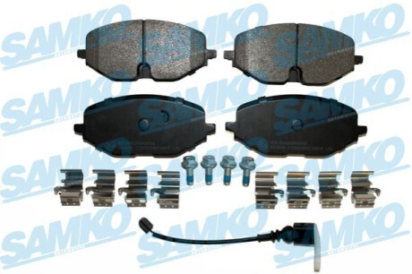 Колодки гальмівні (передні) Audi A3/Skoda Octavia/Seat Leon/VW Golf VIII 19-/Caddy 20- (+датчик) SAMKO 5SP2184AK