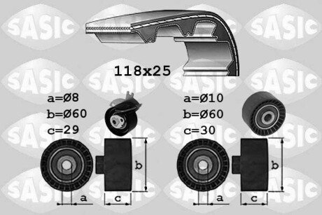 Комплект ГРМ Citroen C5/C6/C8/Fiat/Ford/Peugeot 2.2HDI 06- SASIC 1750041