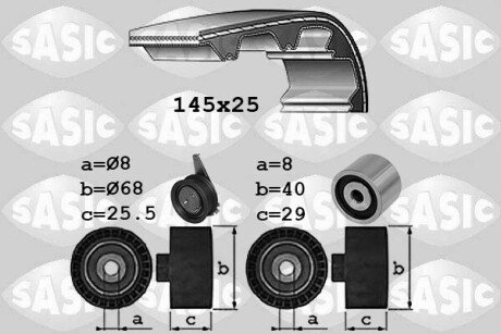 Комплект ГРМ Audi A1/Skoda Fabia/VW Polo 1.4 TDI 14- (25x145z) SASIC 1756085