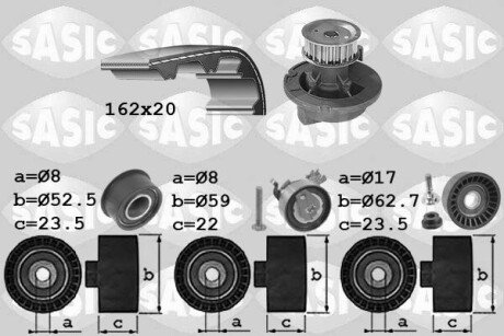 Комплект ГРМ + помпа Opel Astra G 1.8 16V 98-05 SASIC 3906095