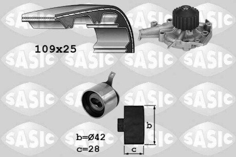 Комплект ГРМ + помпа Chevrolet Kalos/Daewoo Matiz 1.0/1.2i 03- SASIC 3906105