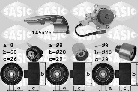 Комплект ГРМ + помпа VW T6 2.0TDI 04/15-, 62/75/84/110kw, замінений на 530 0699 32 SASIC 3906114