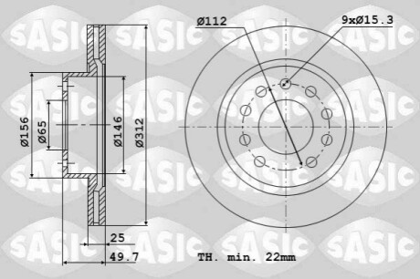 Диск тормозной SASIC 6106021