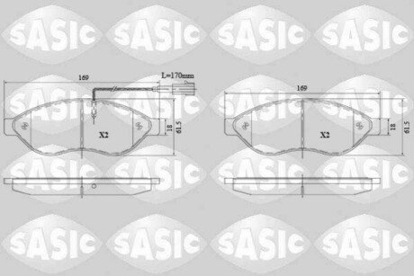 Колодки гальмівні (передні) Citroen Jumper/Fiat Ducato/Peugeot Boxer 06- (Brembo) Q+(з датчиком) SASIC 6210072 (фото 1)