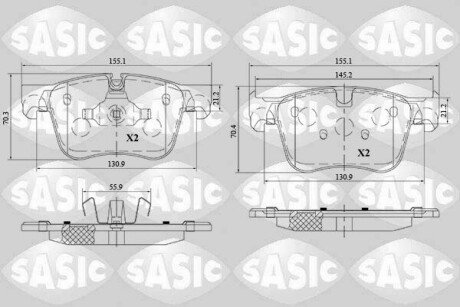 Колодки гальмівні (передні) Citroen C4 Picasso/Grand Picasso/Peugeot 308 13- SASIC 6210077 (фото 1)