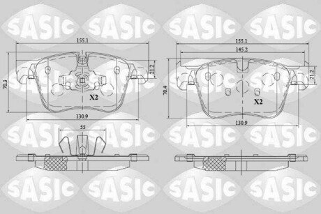 Колодки гальмівні (передні) Citroen Berlingo/Opel Combo 18-/Peugeot 3008/508 16- SASIC 6210086