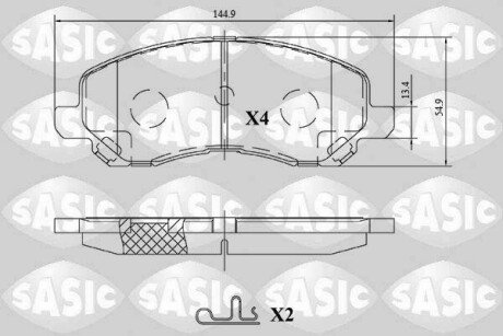 Колодки гальмівні (передні) Mitsubishi Lancer VII/VIII 03-/Jeep Compass/ Patriot 06- SASIC 6210087