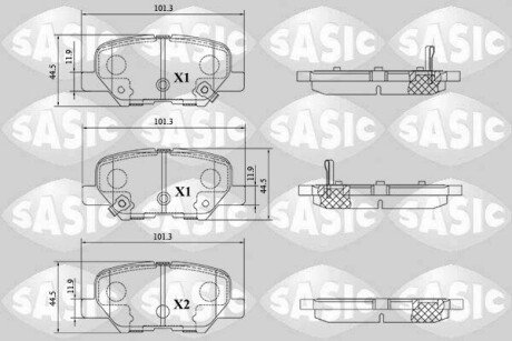 Колодки гальмівні (задні) Citroen C4 Aircross/Mazda 6/Mitsubishi Outlander III/Peugeot 4008 12- SASIC 6210094