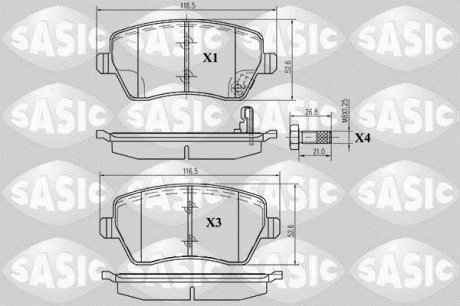 Колодки дискового тормоза SASIC 6214011 (фото 1)