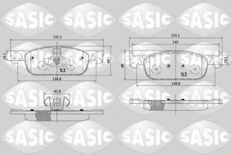 Колодки гальмівні (передні) Renault Logan II/Clio IV/Sandero II 12- SASIC 6214037