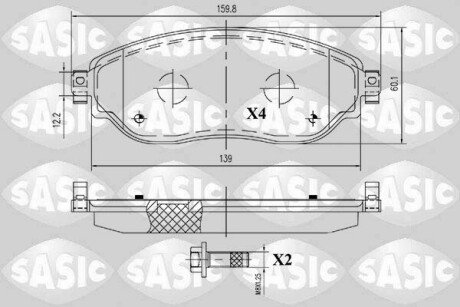 Колодки гальмівні (передні) Renault Trafic/Opel Vivaro 1.6 dCi 14- SASIC 6214038