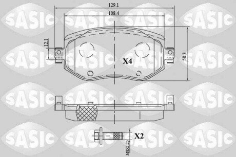 Колодки гальмівні (передні) Renault Megane IV 15- SASIC 6214041