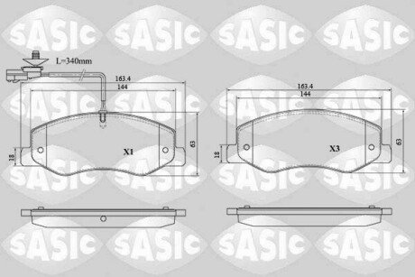 Колодки гальмівні (задні) Renault Master III/Opel Movano/Nissan NV400 10- (+датчик)/(спарка) SASIC 6214042