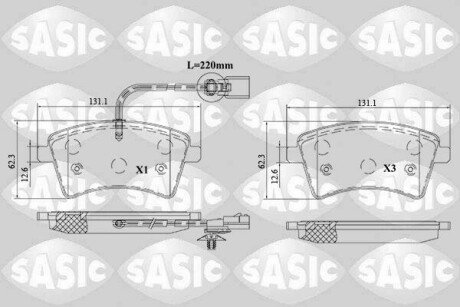 Комплект гальмівних колодок (передніх) Renault Kangoo 08- SASIC 6214043