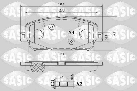 Колодки гальмівні (передні) Renault Scenic IV 16-/Megane IV 15-/Espace V 15- SASIC 6214046