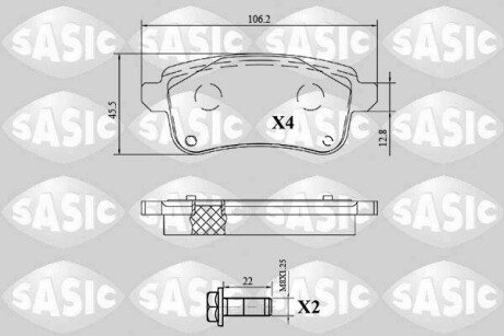 Колодки гальмівні (задні) Renault Megane IV/Scenic IV/Grand Scenic IV/Espace/Talisman 16- SASIC 6214049