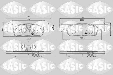 Колодки гальмівні (передні) Dacia Logan II/Sandero II 12-/Renault Logan 11-/Sandero 13/Clio IV 18- SASIC 6214050