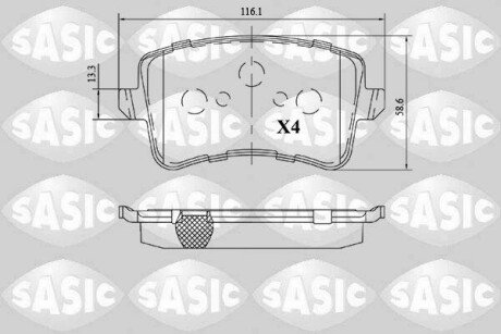 Колодки гальмівні (задні) Audi A4/A5/Q5 07- SASIC 6216159