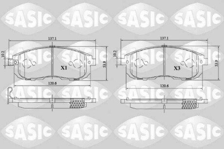 Колодки гальмівні (передні) Renault Latitude/Nissan Juke/Cube 09-/Tiida 07-12/Suzuki SX4 06- SASIC 6216167