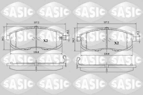 Комплект гальмівних колодок (передніх) Nissan Juke/Tilda 07- SASIC 6216169