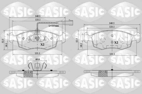 Колодки гальмівні (передні) Fiat 500/500C/Punto/Grande Punto/Punto Evo 07- SASIC 6216171 (фото 1)