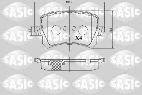 Колодки гальмівні (задні) Audi A6/VW CC 1.8TSI/2.0TDI 10- (TRW) SASIC 6216172