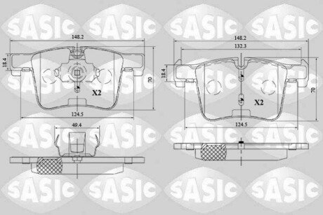 Колодки гальмівні (передні) BMW 1 (F20-21)/2 (F22/F87/F45-46)/3 (F30-31/F34/F80)/4 (F32/F36)/X3 11- SASIC 6216173