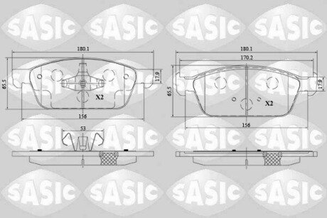 Колодки гальмівні (передні) Ford Focus III/Kuga II/Connect 13- (Ate) SASIC 6216178 (фото 1)