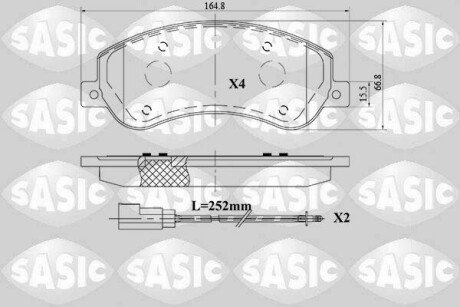 Колодки гальмівні (передні) Ford Transit 2.2-2.4TDCi 06-14 (з датчиками) SASIC 6216179 (фото 1)