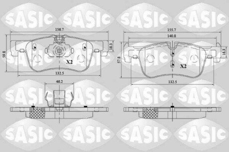 Колодки гальмівні (передні) BMW 1 (F20/F21) 11-/2 (F22/F23/F87) 14- B38/B47/N13/N47 SASIC 6216182