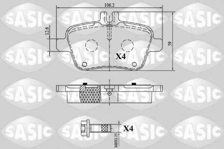 Колодки гальмівні (задні) MB A-class (W176)/B-class (W246) 11- SASIC 6216184