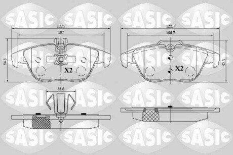 Колодки гальмівні (задні) MB C-class (W204/C204)/E-class (C207/A207) 1.6-5.5 07- (ATE) SASIC 6216185