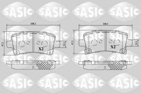 Колодки гальмівні (задні) Opel Insignia 08-17/Chevrolet Malibu/Saab 9-5 10- SASIC 6216189