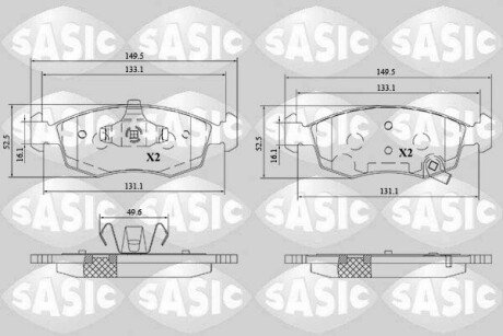 Колодки гальмівні (передні) Fiat Panda/Lancia Ypsilon 11- SASIC 6216190 (фото 1)