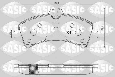 Колодки гальмівні (задні) MB Sprinter 509-519 CDI/VW Crafter 50 06- (спарка) SASIC 6216191