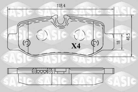 Колодки гальмівні (задні) MB Vito (W447) 14- (Brembo) Q+ SASIC 6216192