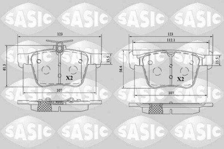 Колодки гальмівні (задні) Audi A3/VW Golf/Touran/Passat VI 1.0-2.0TDI/Skoda SuperB 12-(ATE) SASIC 6216197