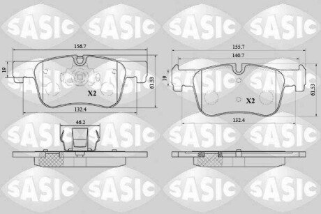 Колодки гальмівні (передні) BMW 1 (F20/F21)/3 (F30/F31/F34/G20/F80)/4 (F32/F36/F82)/7 (F01-04) 10- SASIC 6216200