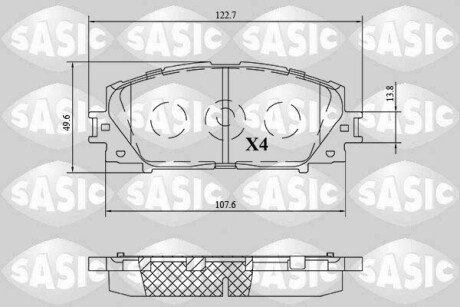 Колодки гальмівні (передні) Toyota Corolla 06/Yaris 05- (Akebono) SASIC 6216201