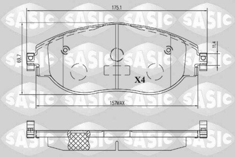 Колодки гальмівні (передні) Audi Q3 18-/A3/Skoda Octavia/VW Passat B6-B8/Golf/Tiguan 12- (+датчик) SASIC 6216202